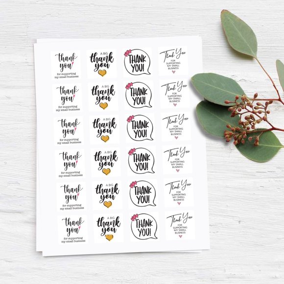 New! Square Thank You Stickers (48ct) Must Bundle - Picture 2 of 4